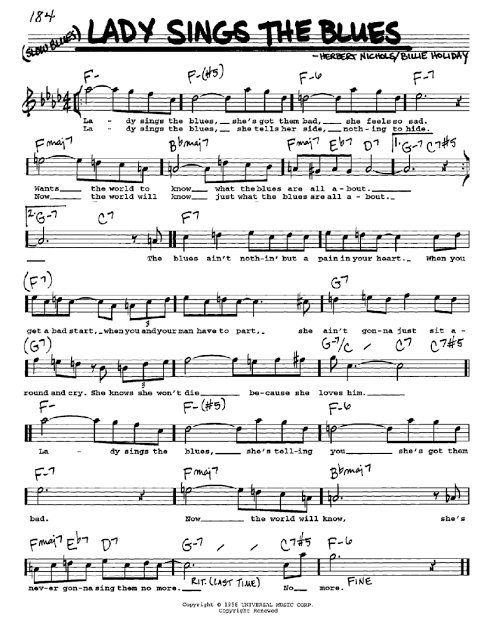 Play Official version of Lady Sings The Blues Sheet Music by Billie  Holiday, Diana Ross, Ella Fitzgerald for Piano, Vocals | MuseScore.com