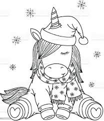Dibujos Para Colorear De Unicornios Navideños