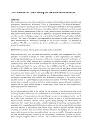 PDF) Toxic Ableism and Gothic Nostalgia in Fanfiction About Mermaids