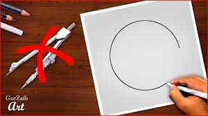 If you don't have a compass, you can draw a circle using a piece of string instead. How To Draw Perfect Circles Without Compass With Free Hands Amazing C Circle Drawing Drawing Compass A Perfect Circle