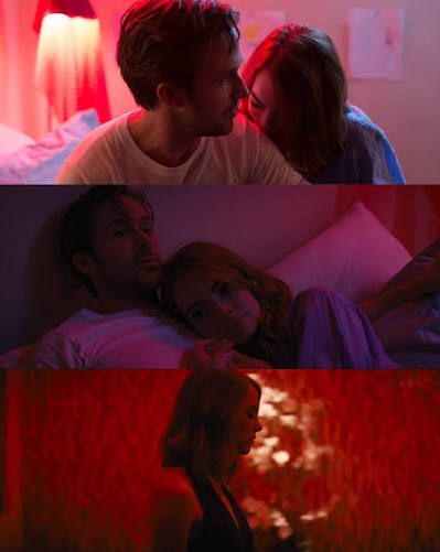 La La Land usa el color para mostrar los sentimientos y emociones. Cada escena está compuesta como un cuadro: la luz no adorna, sino que traduce emociones y la intención es que