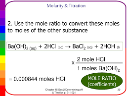 Use a graph called a titration curve to work out molarity, the concentration of a solution expressed as the number of moles of solute per litre of solution. Ppt Modern Chemistry Chapter 15 Acid Base Titration And Ph Powerpoint Presentation Id 813909