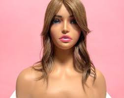 Amorette Light Density 100% Human Hair Topper Warm Soft Stawberry Medium  Blonde Color Blend Silk Top Parting Topper No Bangs Side Bang