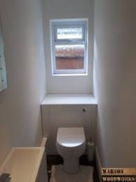 I call her 'the dutchess of the downstairs bathroom', a great title. Downstairs Toilet Ideas Design Wc Pir Lighting Feature Wall