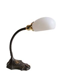 This vintage lamp, a heat therapy in its former life, makes it easy to focus light. Antique Iron Gooseneck Desk Lamp With Milk Glass Shade Dartmouth Coll Desk Lamp Lamp Antique Iron