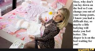 Under her pajamas is a purple diaper. Sissy Why Don T You Lay Down On The Bed So I Can Change You Out Of Your Lamp Pants I Know You Had A Difï¬cult Day So Maybe A Litlc Baby G