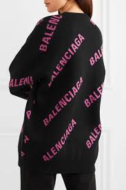 Black And Pink Cardigan Black Oversized Intarsia Cotton Blend Sweater Balenciaga In 2020 Fashion Drawing Dresses Sweaters Fashion