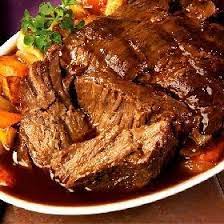 Mushrooms, dry onion soup mix, beef brisket. Easy And Yummy I Learned About It From Pampered Chef Pot Roast Slow Cooker Recipes Crock Pot Cooking