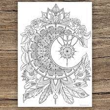 Feel free to print and color from the best 39+ full moon coloring pages at getcolorings.com. Moon Printable Adult Coloring Page From Favoreads Coloring Etsy