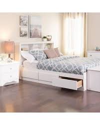 Store your linens, shoes and other bedroom items in six 18 deep drawers (three per side) and take the pressure off your dresser. Bedroom Furniture Prepac Wbq 6200 3k Queen Mate S Platform Storage Bed With 6 Drawers White Home Heiber Com My