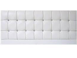 Some upholstered headboards showcase thoughtful design details, like topstitching, quilting, or button tufting. Designer Saturn Bling 6ft Super King Size White Faux Leather Upholstered Fabric Headboard