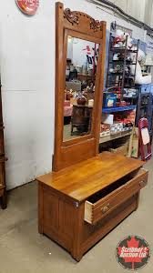 Mens dresser for upscale dressers, title: Antique Dresser Lowboy 2 Drawer With Tall Tilt Mirror 76 H X 42 W X 20 D