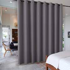 Ryb Home Gray Room Divider Screen Partition Economical Energy Smart Modern Blackout Privacy C Curtains With Blinds Living Room Blinds Sliding Glass Doors Patio
