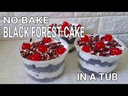 No Bake Black Forest Cake In A Tub L Cake In A Tub Recipe Youtube Forest Cake Black Forest Cake Baking