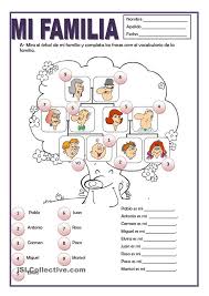 A Printable Activity To Practice Spanish Family Vocabulary With Kids Spanish Worksheets Spanish Lessons For Kids Elementary Spanish