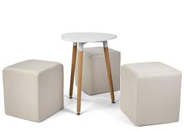 Coffee Table Seating Set W 3 Cube Seats 25 H Triangular Mdf Tabletop White In 2020 Cube Seat Table Seating Triangle Coffee Table