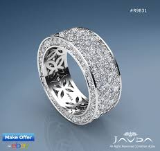 4 Row Pave Eternity Round Diamond Ring Womens Wedding Band 14k White Gold 3 5ct Buy Diamond Ring Diamond Circle Pendant Diamond Rings Bands