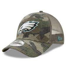 Philadelphia Eagles New Era Woodland Trucker Duel 9forty Adjustable Snapback Hat Camo Snapback Hats Adjustable Hat New Era