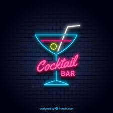 Colorful Cocktail Neon Sign Free Vector Freepik Freevector Neon Signs Shop Front Signs Neon