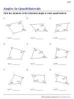 angles in quadrilaterals worksheets