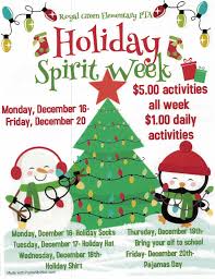 Perfect christmas messages for your friends, family may the spirit of christmas be with you all around the year! Holiday Spirit Week Royal Green Elementary