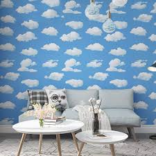 Glow4u Self Adhesive Vinyl Blue Sky Cloud Wallpaper For Kids Room Bedroom Wall Furniture Sticker Removable Wall Stickers Aliexpress