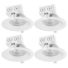 Globe Electric White Spotlight Integrated Led Recessed Lighting Kit 5 In Pack Of 4 91338 Rona