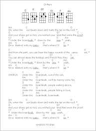 Ukulele Under The Boardwalk Song Lyrics And Chords Lyrics And Chords Ukulele Songs