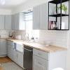 Grey kitchen cupboards white worktops ikea nearest to me. 3