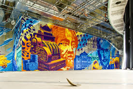 3steps Projekt159 Kunst Art Wand Mural Art Bunt Bank Art On Architecture Giessen 2015 Volksbank Mittelhessen Fun Fair Grounds Fun Slide