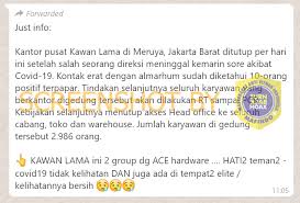 Have good leadership, communication and strong analytical skills. Salah Pesan Berantai Kantor Pusat Pt Kawan Lama Ditutup Karena Salah Satu Direksi Meninggal Dan 10 Orang Karyawan Terpapar Covid 19 Hoax Buster Covid19 Go Id
