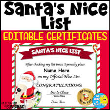 The 9+ santa naughty list certificate templates free download. Nice List Certificate Worksheets Teaching Resources Tpt
