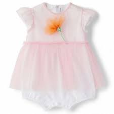 Baby Girls Pink Cotton Tulle Romper Juniorcouture