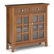 Simpli Home 36 In Acadian Honey Brown Solid Wood Wide Entryway Storage Cabinet In 2020 Entryway Storage Cabinet Hallway Storage Cabinet Entryway Storage