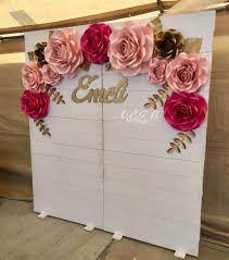Blanca On Instagram Lovely Paper Flower Backdrop For Special Quinceanos Custom Name Made B Paper Flower Backdrop Paper Flower Decor Giant Paper Flowers