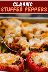 Stuffed Bell Peppers Recipe Easy Classic Recipe In 2020 Stuffed Peppers Stuffed Bell Peppers Bell Pepper Recipes