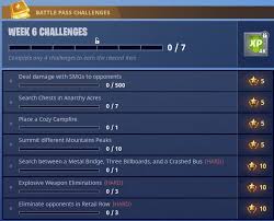 With our fortnite week 6 challenges guide, you'll be raking in the battle stars in no time. Fortnite Week 6 Challenges Guide How To Complete All Fortnite Week 6 Challenges Usgamer