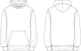 Pullover Hoodie Flat Sketch T Shirt Design Template Hoodie Illustration Flat Sketches