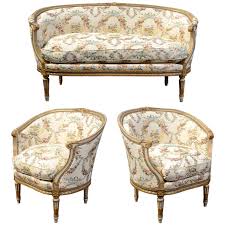 Louis Xvi Style Salon 3 Pieces 1stdibs Com Furniture Design Chair Classic Furniture Living Room Gilded Furniture