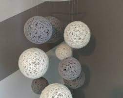 Yarn Ball Mobile In Gray And White Cute Diy Room Decor Yarn Ball Room Diy