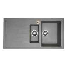 Kitchen sink and tap packs. Bristan Gallery Quartz Easyfit 1 5 Bowl Left Hand Drainer Kitchen Sink Dawn Grey Kitchen Sinks