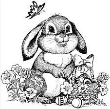 These simple bunny coloring pages for kids are precious! Detailed Easter Bunny Coloring Page Coloring Page Book For Kids