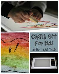 Chalk Art For Kids On The Light Table Light Table Preschool Arts And Crafts Chalk Art
