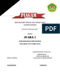 Mengoperasikan & perakitan komputer ( beserta program pendukung lainnya ) 2. Contoh Sertifikat Kejuaraan Pencak Silat