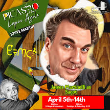 Meet the cast of Picasso at the Lapin Agile, by Steve Martin, directed by  Bernard Bosio. April 5-14, Fri./Sat. 8pm & Sundays 2pm & Saturday April 13,  2pm