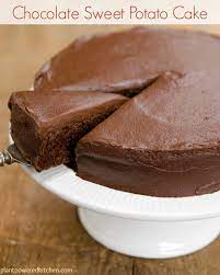 Slide a thin knife around the edges and center of the cake to loosen it from. Sweet Potato Chocolate Cake With Chocolate Frosting Vegan Oil Free