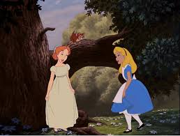Wendy Disney Peter Pan And Alice Disney Alice In Wonderland Curtsey Gif Crossover Disney Crossover Gif Edit Disney Art Disney Crossovers Disney Alice