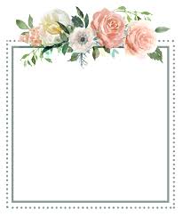 Square Flower Transparent Border Paper Floral Flower Frame Flower Border