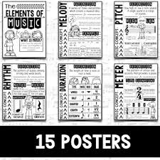 Elements Of Music Anchor Charts Black White