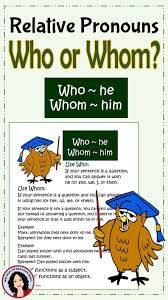 Who Whom Relative Pronoun Center Activity For Small Groups Or Independent Work During Guided Reading St Relative Pronouns Pronoun Anchor Chart Anchor Charts